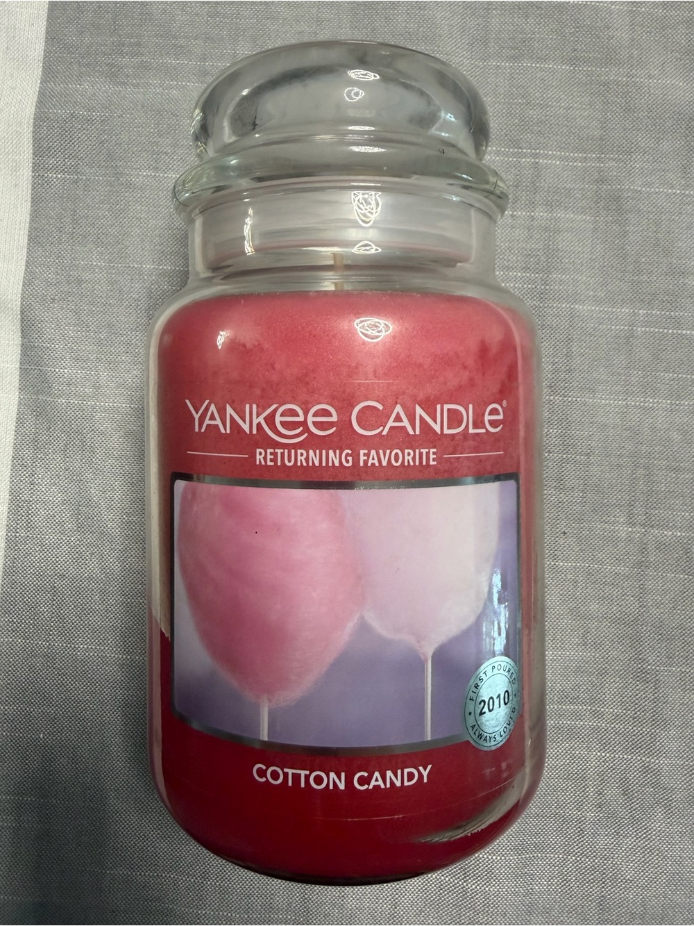 Yankee Candle Cotton Candy Large Jar - Pink and White